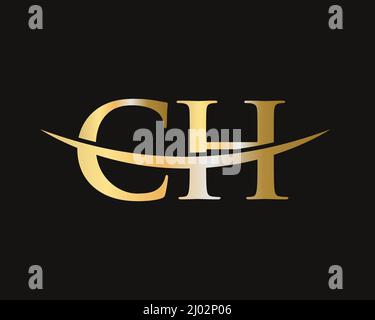 Initial Monogram Letter CH Logo Design Vektor. CH Logo Design-Vorlage Stock Vektor