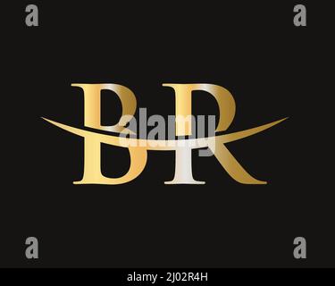 Initial Monogram Letter BR Logo Design Vector. Vorlage für das BR-Logo-Design Stock Vektor