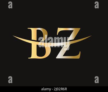 Anfänglicher Monogramm-Buchstabe BZ Logo Design-Vektor. BZ Logo Design-Vorlage Stock Vektor