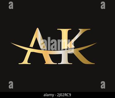 Initial Monogram Letter AK Logo Design Vector. Vorlage für das AK-Logo-Design Stock Vektor