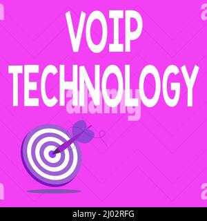 Handschriftschild VoIP-Technologie. Wort zur VoIP-Technologie zur Präsentation des Konzepts „Message Haking Target“, Zusammenfassung zur Ankündigung des Ziels, Stockfoto