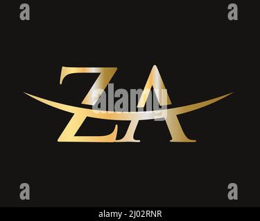 Initial Monogram Letter ZA Logo Design Vector. ZA-Logo-Designvorlage Stock Vektor