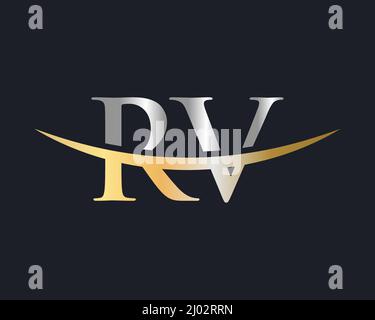 Initial Monogram Letter RV Logo Design Vektor. Vorlage für das RV-Logo-Design Stock Vektor