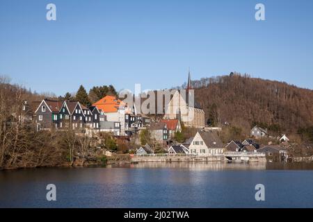Wuppertal-Beyenburg, Stausee Beyenburg, Nordrhein-Westfalen, Deutschland. Wuppertal-Beyenburg, Beyenburger Stausee, Nordrhein-Westfalen, Deutsc Stockfoto