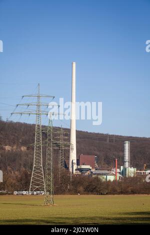 Blick auf das Kombikraftwerk Cuno in Herdecke, Kombikraftwerk, Nordrhein-Westfalen, Deutschland. Blick zum Cuno-Kraftwerk in ihr Stockfoto