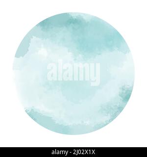 Runder Aquarellfleck mit wischigen Tropfen und Flecken, handbemaltes Element für Social-Media-Geschichten. Stock Vektor