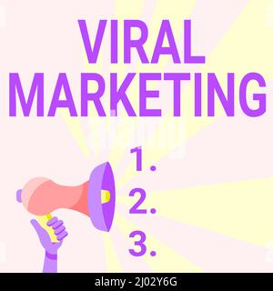 Konzeptionelle Darstellung virales Marketing. Wort geschrieben über virale Marketing Megaphon Zeichnung produzieren Beleuchtung machen Ankündigung. Stockfoto