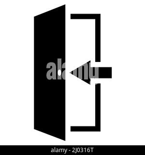 Icon Eingang zum Eingang, Pfeil in Tür Eingang zum Innenraum Stock Vektor