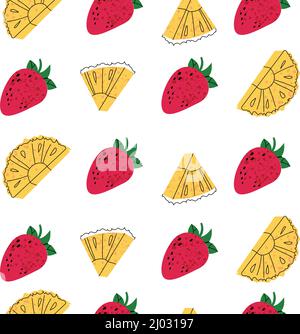 Nahtloses Muster - Abbildung der Früchte. Cocktailgarnitur. Stock Vektor