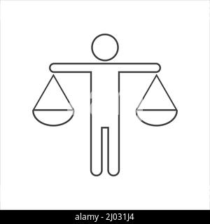 Symbol für die Waage der Businessman Holding. Man Hold Balance Logo-Vektor. Stock Vektor