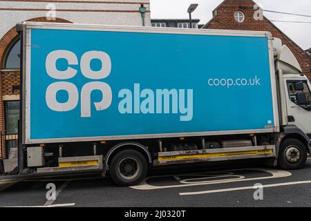 16. März 2022. Co-op-Lieferwagen in London Stockfoto