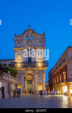 Kirche Santa Lucia alla Badia, Piazza Duomo, Ortigia, Siracusa, Sizilien, Italien, Europa Stockfoto