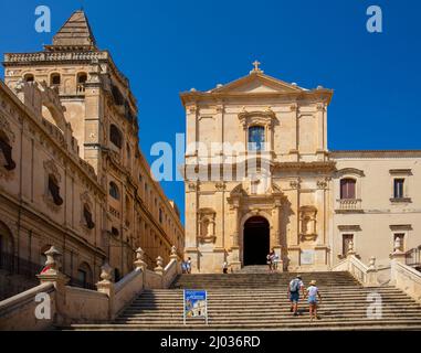 Kirche San Francesco d'Assisi all'Immacolata, Noto, UNESCO-Weltkulturerbe, Siracusa, Sizilien, Italien, Europa Stockfoto