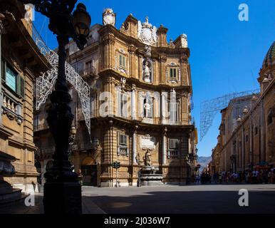 Quattro Canti, Palermo, Sizilien, Italien, Europa Stockfoto