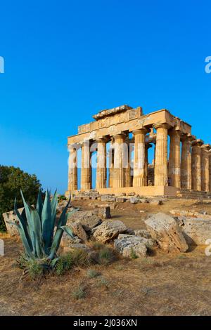 Tempel E (Hera-Tempel) (Heraion), Selinunte, Castelvetrano, Trapani, Sizilien, Italien, Europa Stockfoto