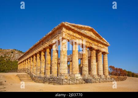 Archäologische Gebiete von Segesta, Calatafimi, Trapani, Sizilien, Italien, Europa Stockfoto