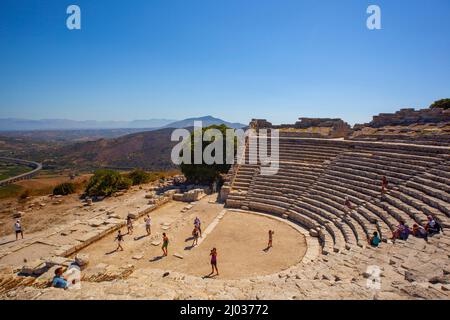 Archäologische Gebiete von Segesta, Calatafimi, Trapani, Sizilien, Italien, Europa Stockfoto