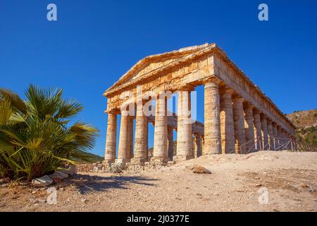 Archäologische Gebiete von Segesta, Calatafimi, Trapani, Sizilien, Italien, Europa Stockfoto