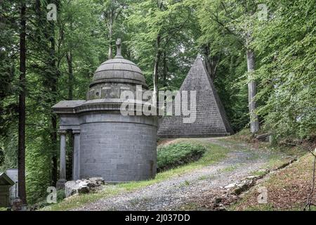 Der Monumentale Friedhof, Heiligtum von Oropa, Biella, Piemont, Italien, Europa Stockfoto