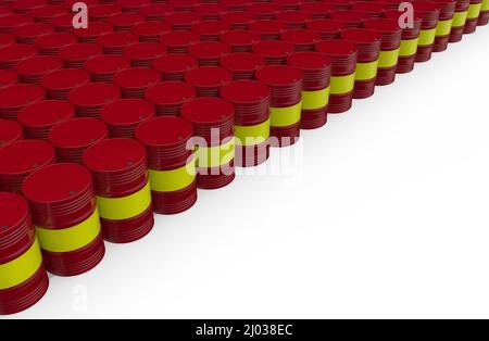 Öl rot Industrie Metallbehälter Abbildung 3D Rendering Stockfoto