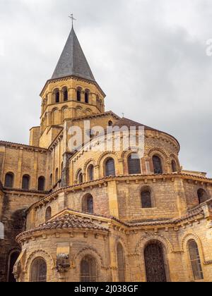 Die romanische Basilika des Heiligen Herzens von Paray-le-Monial aus dem 12.. Bis 14.. Jahrhundert, Paray le Monial, Saone-et-Loire, Frankreich Stockfoto