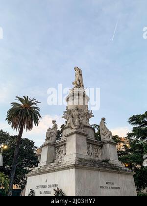 Denkmal von Christoph Kolumbus in Genua, Italien Stockfoto
