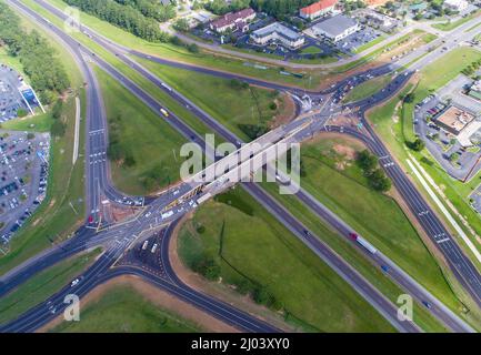 Malbis, Alabama, divergierender Diamantaustausch Stockfoto