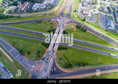 Malbis, Alabama, divergierender Diamantaustausch Stockfoto