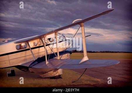 De Havilland DH89 Dragon Rapide Flugzeug auf dem Flugplatz Duxford. Stockfoto