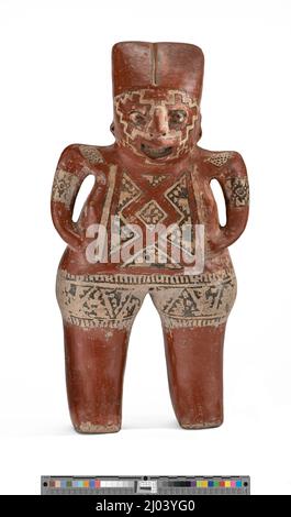 Stehende Weibliche Figur. Mexiko, Guanajuato, Acámbaro-Tal, Chupícuaro, Chupícuaro, 200 BCE–100 CE. Skulptur. Rutschlackierte Keramik Stockfoto