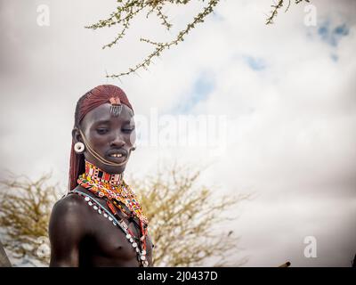 Krieger Von Samburu Stockfoto