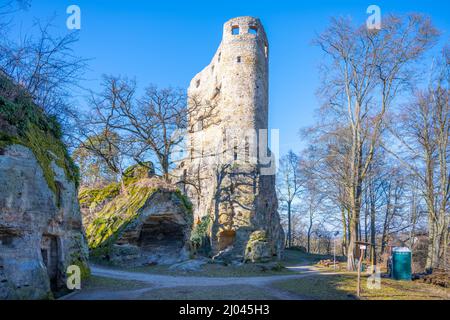 Mittelalterliche Ruinen von Valekov Castle Stockfoto