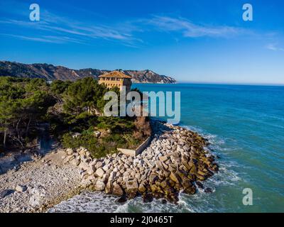 Die Küste von Portonovo auf den Marken, Italien Stockfoto