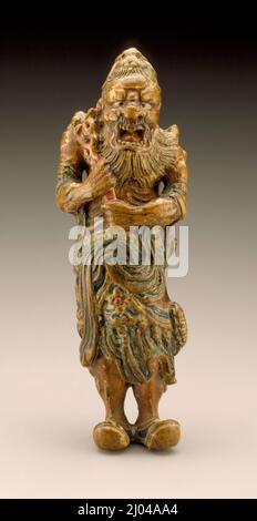 Ryūjin: Herrscher der Meere und Gezeiten. Yoshimura Shūzan (Japan, um 1700-1773) zugeschrieben. Japan, 18.. Jahrhundert. Kostüme; Accessoires. Holz mit Pigmenten Stockfoto