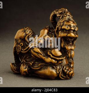 Ryūjin: Herrscher der Meere und Gezeiten. Tametaka (Japan, aktiv ca. 1730-1790). Japan, Mitte bis Ende des 18.. Jahrhunderts. Kostüme; Accessoires. Holz Stockfoto