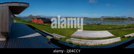 Bukkekjerka Rastplatz, Norwegisch Scenic Route Andøya, Vesteralen, Norwegen, entworfen vom Architekten Morfeus Arkitekter. Stockfoto