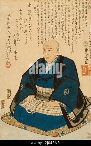 Memorial Portrait von Hiroshige. Utagawa Kunisada (Toyokuni III) (Japan, Edo, 1786-1865). Japan, 1859, 9. Monate. Drucke; Holzschnitte. Farbholzschnitt Stockfoto