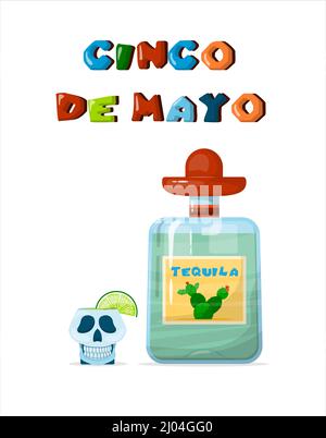 Traditionelle mexikanische Lebensmittel. vektor-Cartoon-Illustration. Mexikanische Straße, Restaurant und hausgemachte Speisen und Getränke Ikonen für ethnische Speisekarte. Cinco de Mayo Stock Vektor