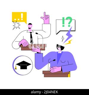 Debating Club abstrakte Konzept Vektor Illustration. Diskussionen im Klassenzimmer, beredte Rede, Debattierwettbewerb, Schulclub, Sprechstunde, Effektive Kommunikationsfähigkeit abstrakte Metapher. Stock Vektor