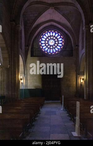 Vidrieras de la Catedral de la Asunción en Mondoñedo, Galicia, Lugo, España Stockfoto