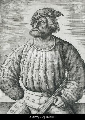 Kunz von der Rosen. Daniel Hopfer I (Deutschland, Kaufbeurer, um 1470-1536). Deutschland, vor 1515. Drucke; Radierungen. Ätzen Stockfoto