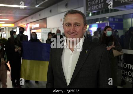 WARSCHAU, POLEN - 15. MÄRZ 2022 - der außerordentliche und bevollmächtigte Botschafter der Ukraine in der Republik Polen, Andrii Deshchytsia, ist in der Abbildung zu sehen Stockfoto