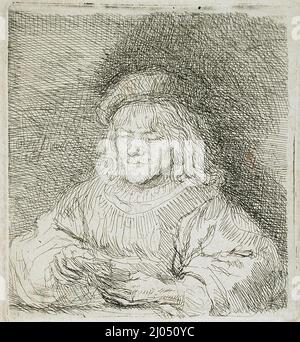 Der Kartenspieler. Rembrandt Harmensz. Van Rijn (Niederlande, Leiden, 1606-1669). Holland, 1641. Drucke; Radierungen. Ätzen Stockfoto