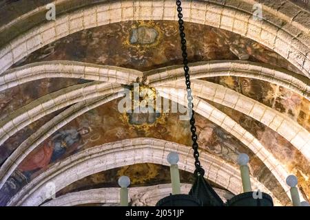 Bóveda del transepto de la Catedral de Mondoñedo Stockfoto