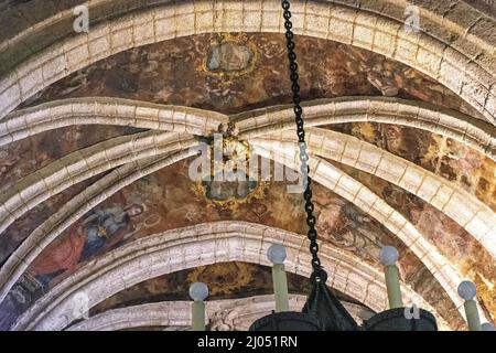 Bóveda del transepto de la Catedral de Mondoñedo Stockfoto