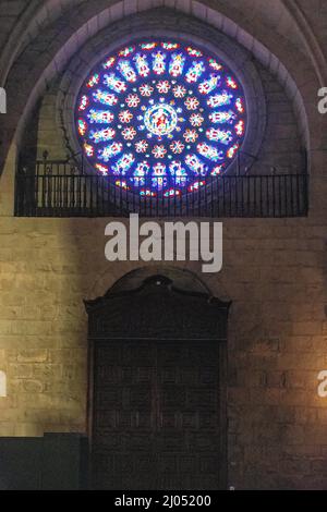 Vidrieras de la Catedral de la Asunción en Mondoñedo, Galicia, Lugo, España Stockfoto