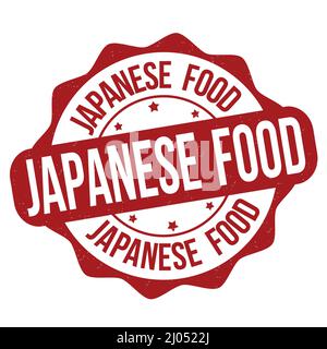 Japanisches Lebensmitteletikett oder Stempel auf weißem Hintergrund, Vektorgrafik Stock Vektor