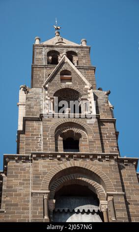 Glockenturm, Kathedrale unserer Lieben Frau, Le Puy-en-Velay, Auvergne, Haute Loire, Frankreich. Stockfoto