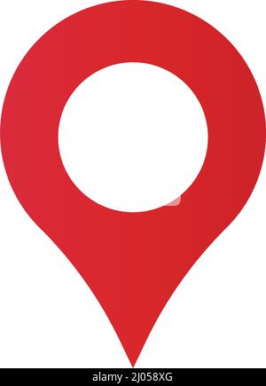 Kartennadelsymbol auf einer Karte. Positionsanzeige und aktuelle Position. Bearbeitbarer Vektor. Stock Vektor