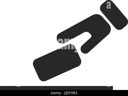 Bei Wahlen abstimmen. Die Hand, die den Stimmzettel einfügt. Politik. Editierbare Vektoren. Stock Vektor